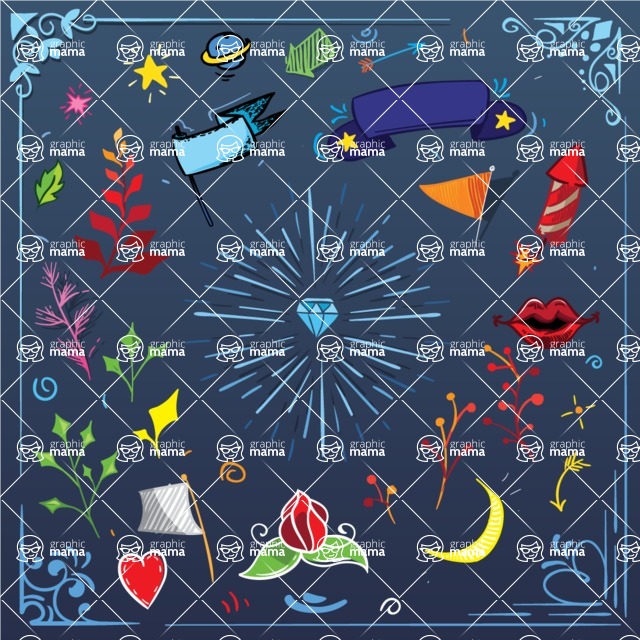 Vector Hand Drawn Elements Mega Bundle - Design Elements in Hand Drawn Style